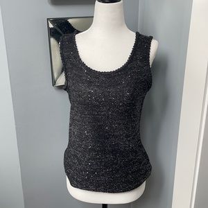 WD-NY Sequin Black Tank Top NWT